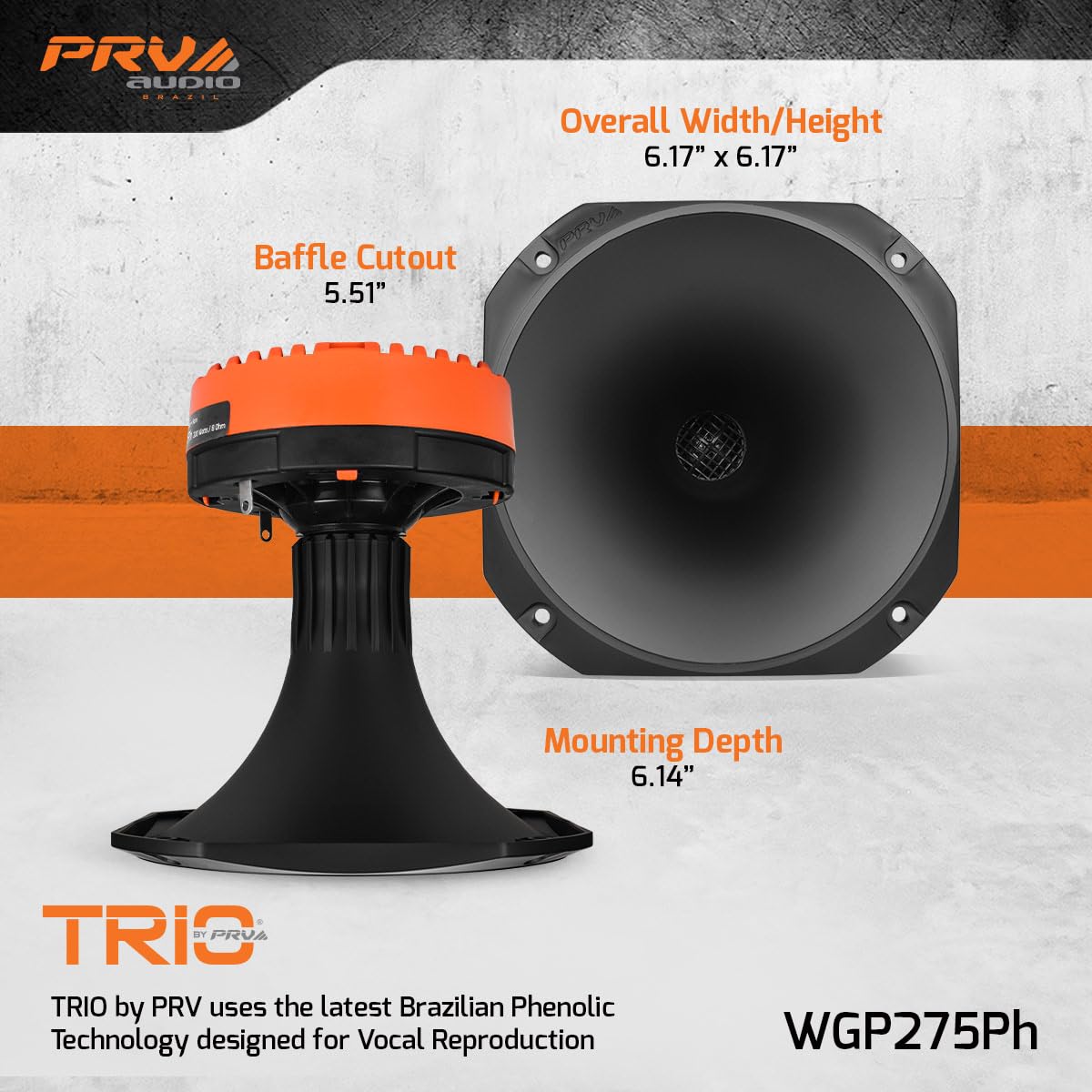 Amazon.co.jp: PRV AUDIO WGP275Ph 1インチ出口フェノール